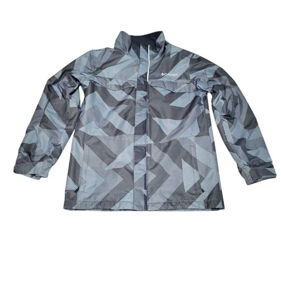 Columbia Jacket Youth Medium 10-12 Gray Geometric Omni Tech Interchange